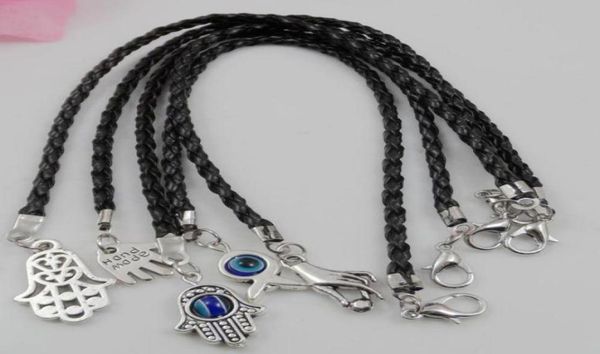 whole 100pcs mixed kabbalah hamsa hand evil eye charms black leatheroid braided string cord lucky bracelets91028717526588, Golden;silver
whole 100pcs mixed kabbalah hamsa hand evil eye charms black leatheroid braided string cord lucky bracelets91028717526588, Golden;silver