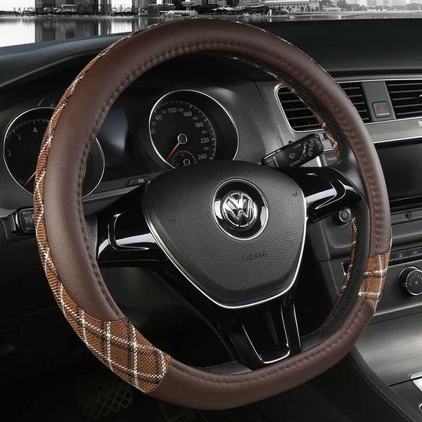 steering wheel covers 37-38cm universal leather hemp splicing embroidery car steering wheel cover interior accessories d-shaped round handle
steering wheel covers 37-38cm universal leather hemp splicing embroidery car steering wheel cover interior accessories d-shaped round handle