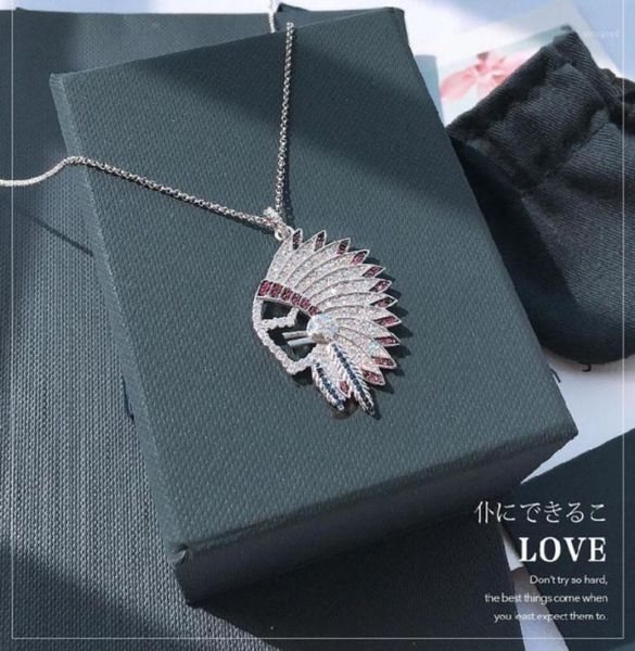 pendant necklaces trendy brand design chief head feather necklace cubic zirconia stones adjustable chain women fine may jewelry12826986, Silver
pendant necklaces trendy brand design chief head feather necklace cubic zirconia stones adjustable chain women fine may jewelry12826986, Silver