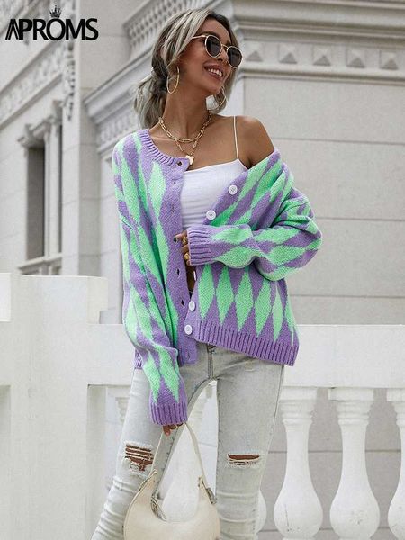 women's sweaters aproms vintage green purple plaid knitted cardigan women winter soft loose sweater female high fashion outerwear 2022, White;black
women's sweaters aproms vintage green purple plaid knitted cardigan women winter soft loose sweater female high fashion outerwear 2022, White;black