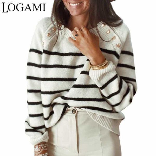 women's sweaters logami autumn and winter striped sweater pullover female fashion pullover knitwear l230718, White;black
women's sweaters logami autumn and winter striped sweater pullover female fashion pullover knitwear l230718, White;black