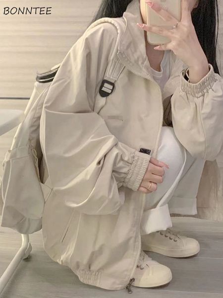 women's jackets basic women chic bf korean style clothes loose fitting minimalist all match lady autumn leisure outwear 230718, Black;brown
women's jackets basic women chic bf korean style clothes loose fitting minimalist all match lady autumn leisure outwear 230718, Black;brown