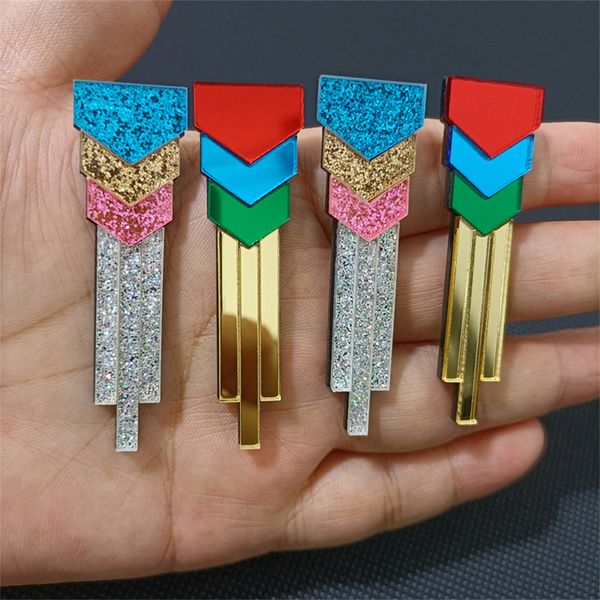 multicolor stripes splice plate long stud earrings for women vintage glitter mirror acrylic trendy jewelry accessories, Golden;silver
multicolor stripes splice plate long stud earrings for women vintage glitter mirror acrylic trendy jewelry accessories, Golden;silver