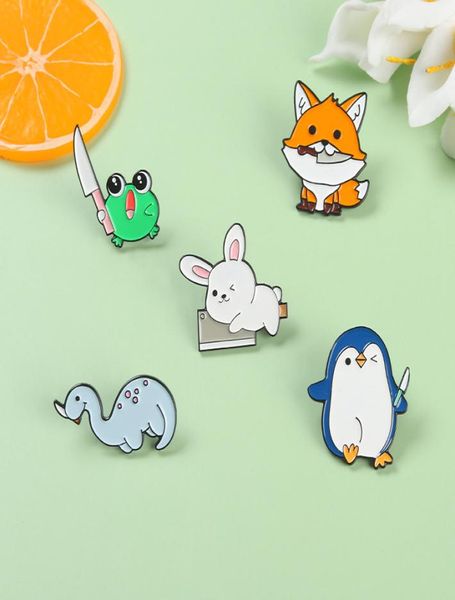 cute animal enamel brooch small size frog rabbit penguin dinosaur fox with knife bag hat decor jewelry badge women denim lapel pin6758081, Gray
cute animal enamel brooch small size frog rabbit penguin dinosaur fox with knife bag hat decor jewelry badge women denim lapel pin6758081, Gray