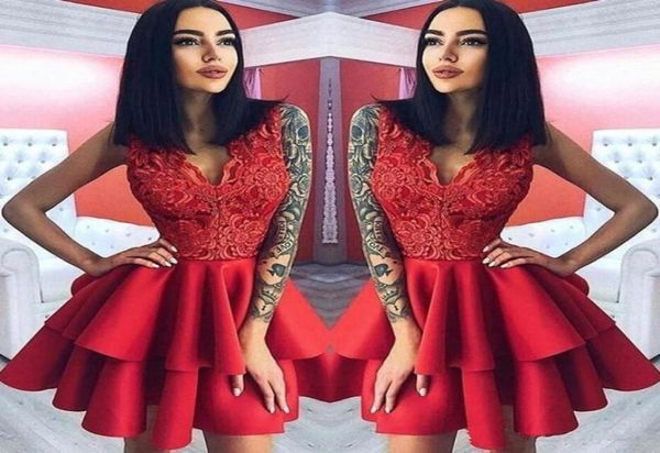 layer ruffles red short cocktail dresses a line v neck appliques knee length homecoming gowns prom evening dress1635900, Black
layer ruffles red short cocktail dresses a line v neck appliques knee length homecoming gowns prom evening dress1635900, Black