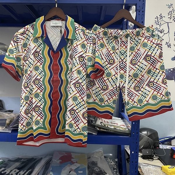 men's t shirts summer real casablanca full print shirts set men women fashion stripe street casual 230717, White;black
men's t shirts summer real casablanca full print shirts set men women fashion stripe street casual 230717, White;black