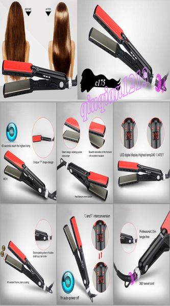 professional hair straighteners 7 shape design dual voltage led digital display hard titanium heating plate flat iron salon stylin4880403, Black
professional hair straighteners 7 shape design dual voltage led digital display hard titanium heating plate flat iron salon stylin4880403, Black