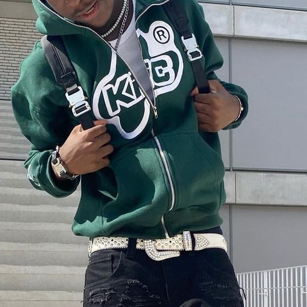 men's gothic star letter printed hoodie harajuku street hooded sweatshirt zipper long sleeve large jacket, Black
men's gothic star letter printed hoodie harajuku street hooded sweatshirt zipper long sleeve large jacket, Black