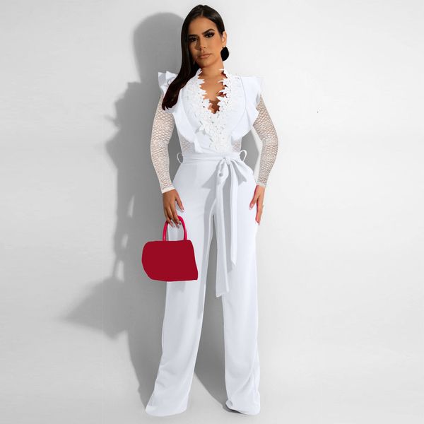 women's jumpsuits rompers kexu v neck see-through lace patchwork party club women jumpsuits office lady autumn wide leg romers elegant, Black;white
women's jumpsuits rompers kexu v neck see-through lace patchwork party club women jumpsuits office lady autumn wide leg romers elegant, Black;white