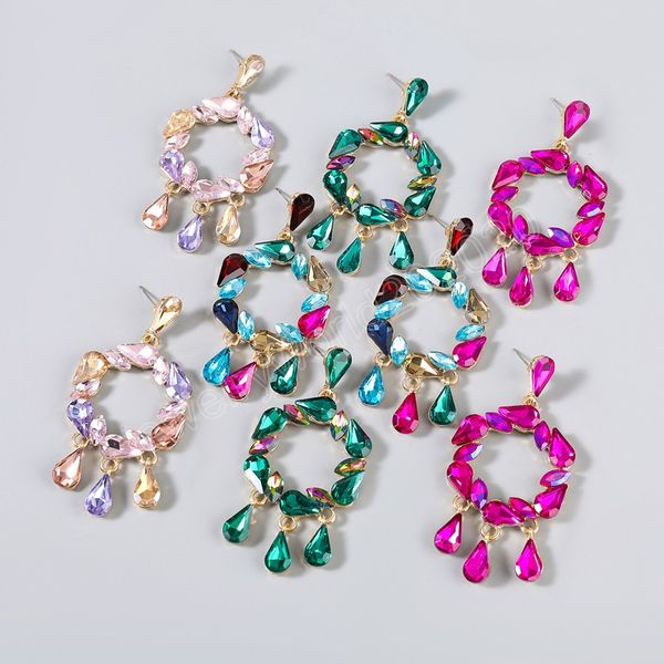 fashion metal rhinestone geometric earrings women's exaggerated dangle earrings party accessories, Silver
fashion metal rhinestone geometric earrings women's exaggerated dangle earrings party accessories, Silver