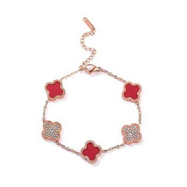 clover bracelet colorless titanium steel four leaf grass diamond bracelet gold rose gold fashionable charm bracelet five flower new style202, Golden;silver
clover bracelet colorless titanium steel four leaf grass diamond bracelet gold rose gold fashionable charm bracelet five flower new style202, Golden;silver