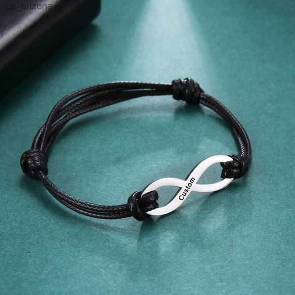 cazador custom name date bracelet stainless steel infinity charm bracelet rope couple bracelets men women personalized jewelry l230620, Golden;silver
cazador custom name date bracelet stainless steel infinity charm bracelet rope couple bracelets men women personalized jewelry l230620, Golden;silver