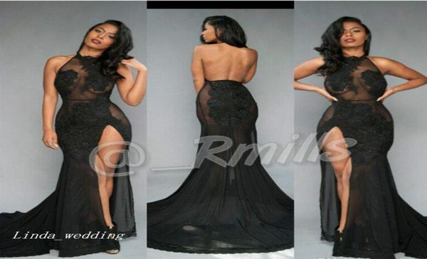 pretty open back south african prom dress illusion lace halter split long banquet evening party gown custom made plus size2099861, Black
pretty open back south african prom dress illusion lace halter split long banquet evening party gown custom made plus size2099861, Black