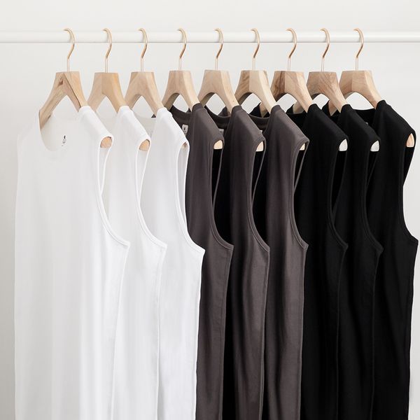 men' tank 220g camisole heavy weight solid color loose cotton sleeveless t shirt bottom fitness vest 230717, White;black
men' tank 220g camisole heavy weight solid color loose cotton sleeveless t shirt bottom fitness vest 230717, White;black