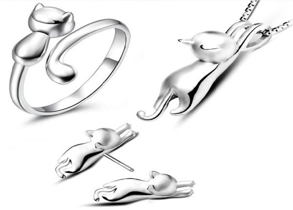 earrings necklace lovely cat jewelry sets goldsilverrose gold wedding jewellery for girls stainless steel pendant set2224857, Silver
earrings necklace lovely cat jewelry sets goldsilverrose gold wedding jewellery for girls stainless steel pendant set2224857, Silver