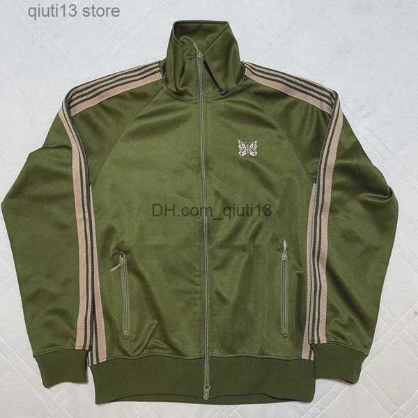 men's jackets needles pants men women sports wear awge butterfly embroidered webbing zip jacket suit t230718, Black;brown
men's jackets needles pants men women sports wear awge butterfly embroidered webbing zip jacket suit t230718, Black;brown