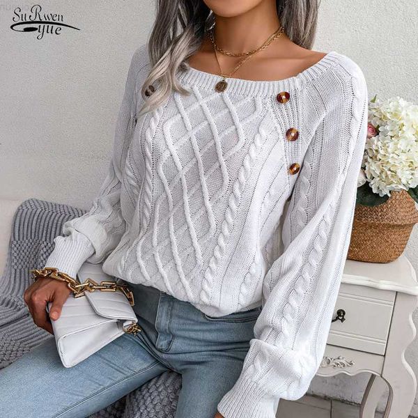 women's sweaters elegant square collar knitted sweater autumn and winter casual pullover women 2022 loose button long sleeve jumper y2k, White;black
women's sweaters elegant square collar knitted sweater autumn and winter casual pullover women 2022 loose button long sleeve jumper y2k, White;black