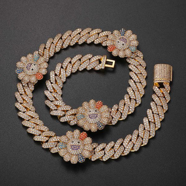new 14mm sunflower necklace full zircon hip hop cuban chain trendy necklace jewelry, Silver
new 14mm sunflower necklace full zircon hip hop cuban chain trendy necklace jewelry, Silver