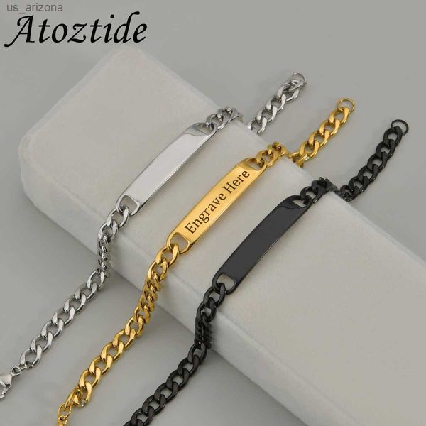 atoztide custom words name bar nameplate bracelet stainless steel for men women adjustable link chain personalized jewelry gift l230620, Golden;silver
atoztide custom words name bar nameplate bracelet stainless steel for men women adjustable link chain personalized jewelry gift l230620, Golden;silver