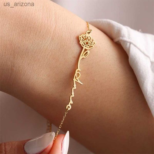 custom birth flower name bracelet stainless steel adjustable personalized name bracelet for women jewelry gifts l230620, Golden;silver
custom birth flower name bracelet stainless steel adjustable personalized name bracelet for women jewelry gifts l230620, Golden;silver