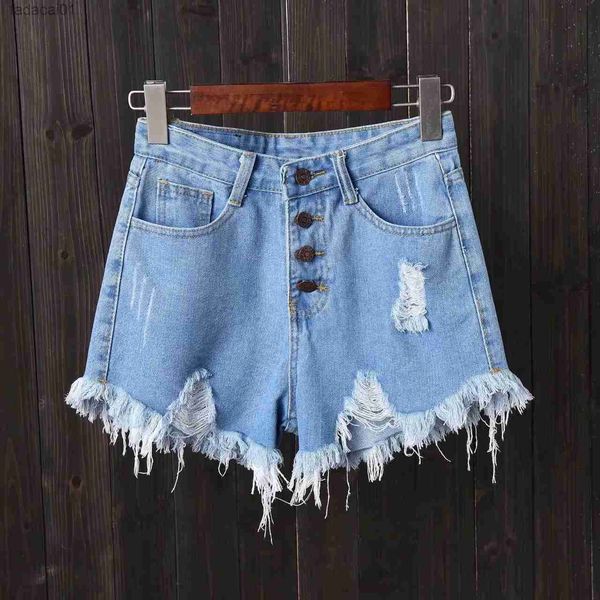 korean high waisted denim shorts s6xl women's summer fashion torn edges ripped hole loose pants women's casual short jeans l230621, White;black
korean high waisted denim shorts s6xl women's summer fashion torn edges ripped hole loose pants women's casual short jeans l230621, White;black