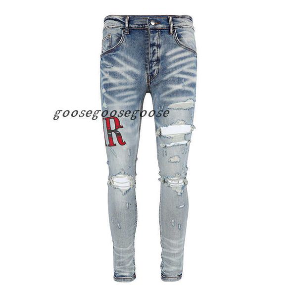 mens jeans distressed motorcycle biker jean rock skinny slim ripped hole letter brand hip hop denim pants, Blue
mens jeans distressed motorcycle biker jean rock skinny slim ripped hole letter brand hip hop denim pants, Blue