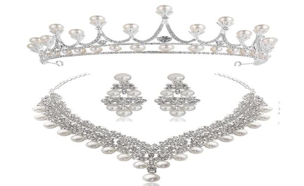 white crystal pearl crown earrings necklace jewelry sets bridal wedding jewelry elegant fashion cubic zirconia diamond jewelry9036206, Silver
white crystal pearl crown earrings necklace jewelry sets bridal wedding jewelry elegant fashion cubic zirconia diamond jewelry9036206, Silver