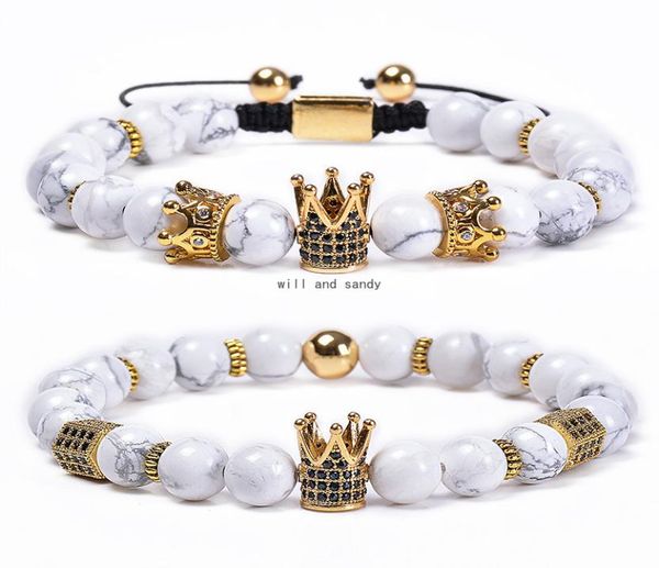 natural stone howlite beads bracelet copper zircon diamond crown bracelets braided women men fashion jewelry will and sandy4335505, Black
natural stone howlite beads bracelet copper zircon diamond crown bracelets braided women men fashion jewelry will and sandy4335505, Black
