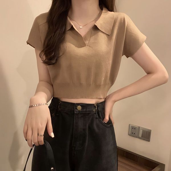women's blouses shirts polo neck short sleeve knitted ice silk women's summer thin 2023 early spring inner tshirt 230717, White
women's blouses shirts polo neck short sleeve knitted ice silk women's summer thin 2023 early spring inner tshirt 230717, White