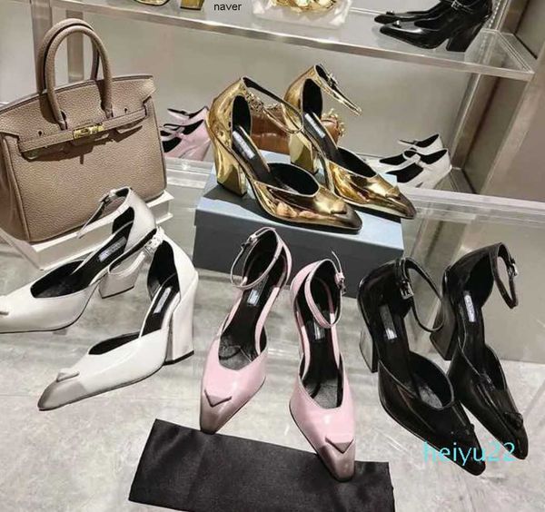 strap pradly women pointed metal high heel sandals chunky formal shoes leather inverted buckle e bright leather heel gradual color change lu, Black
strap pradly women pointed metal high heel sandals chunky formal shoes leather inverted buckle e bright leather heel gradual color change lu, Black