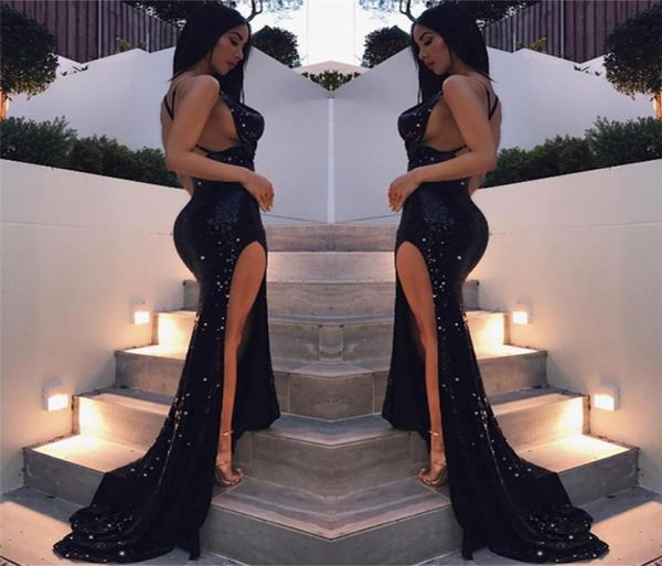 sparkly bling black sequins mermaid prom dresses 2019 criss cross spaghetti straps backless side split formal evening pageant3796305
sparkly bling black sequins mermaid prom dresses 2019 criss cross spaghetti straps backless side split formal evening pageant3796305
