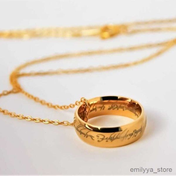 pendant necklaces golden sauron's ring necklace charm stainless steel ring pendant chain necklace popular movie jewelry couple gift r23, Silver
pendant necklaces golden sauron's ring necklace charm stainless steel ring pendant chain necklace popular movie jewelry couple gift r23, Silver
