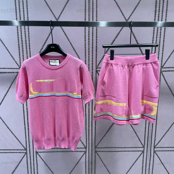 fashion casual sets girl summer suit designer women tracksuits 2pcs knitted short sleeved t-shirt and logo printed shorts, Gray
fashion casual sets girl summer suit designer women tracksuits 2pcs knitted short sleeved t-shirt and logo printed shorts, Gray