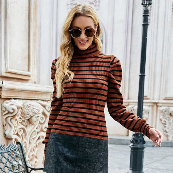 women's sweaters 2022 spring new puff sleeve knitted shirt fashion slim turtleneck knitted bottoming sweater women's striped jumpe, White;black
women's sweaters 2022 spring new puff sleeve knitted shirt fashion slim turtleneck knitted bottoming sweater women's striped jumpe, White;black