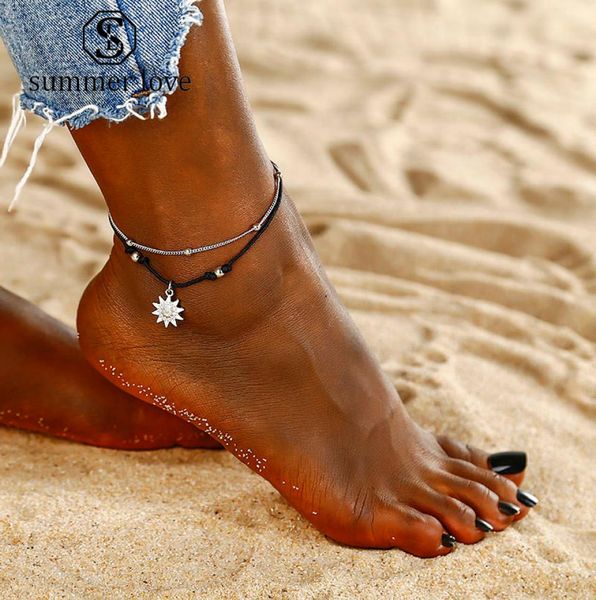 2019 new fashion sun pendant doublelayered anklet bracelet for women bohemia simple rope beaded anklet bracelet designer jewelry6793413, Red;blue
2019 new fashion sun pendant doublelayered anklet bracelet for women bohemia simple rope beaded anklet bracelet designer jewelry6793413, Red;blue