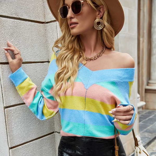 women's sweaters womens contrast stripe sweater spring summer ladies big v neck long sleeve knit bottoming shirts pullover jumpers l23, White;black
women's sweaters womens contrast stripe sweater spring summer ladies big v neck long sleeve knit bottoming shirts pullover jumpers l23, White;black