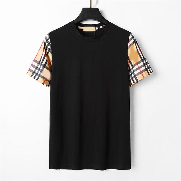 designer short-sleeved men's and women's new summer t-shirt men's fashion plaid patchwork base shirt half-sleeved ins fashion, White;black
designer short-sleeved men's and women's new summer t-shirt men's fashion plaid patchwork base shirt half-sleeved ins fashion, White;black