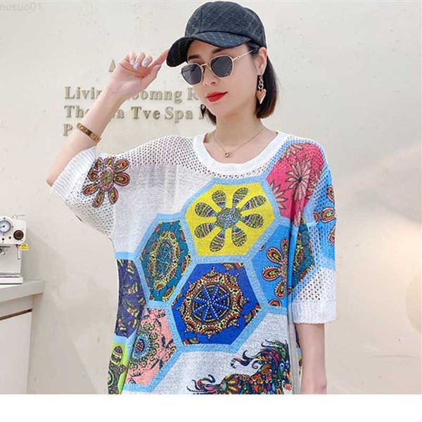 women's sweaters korean vintage new summer knitted t-shirt pullover flower print personality oversized short sleeve thin sweater l23071, White;black
women's sweaters korean vintage new summer knitted t-shirt pullover flower print personality oversized short sleeve thin sweater l23071, White;black