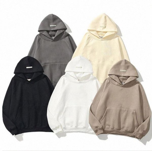 

designers hoodies men hoody essentail hoodie pullover sweatshirts loose long sleeve hooded jumper mens clothing cotton essentialhoodie stree, Black