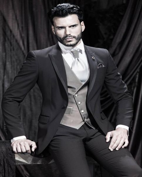 men suits slim fit peak lapel groom tuxedos black wedding suits men 2015 groomsmen suits one button mens 3 piece suit jacketpant3082788, Black;gray
men suits slim fit peak lapel groom tuxedos black wedding suits men 2015 groomsmen suits one button mens 3 piece suit jacketpant3082788, Black;gray