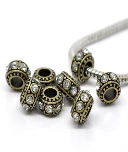 whole10 bronze tone clear rhinestone european spacer beads 11x58mm over 120 express4189541, Silver
whole10 bronze tone clear rhinestone european spacer beads 11x58mm over 120 express4189541, Silver