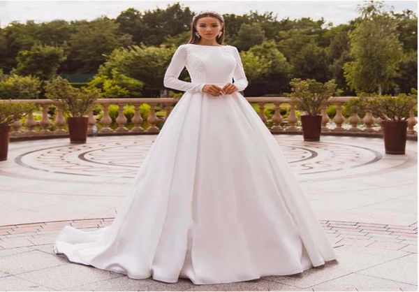 elegant satin wedding dresses long sleeve lace bride gown muslim wedding gown covered back vestido de novia 20218339596, White
elegant satin wedding dresses long sleeve lace bride gown muslim wedding gown covered back vestido de novia 20218339596, White