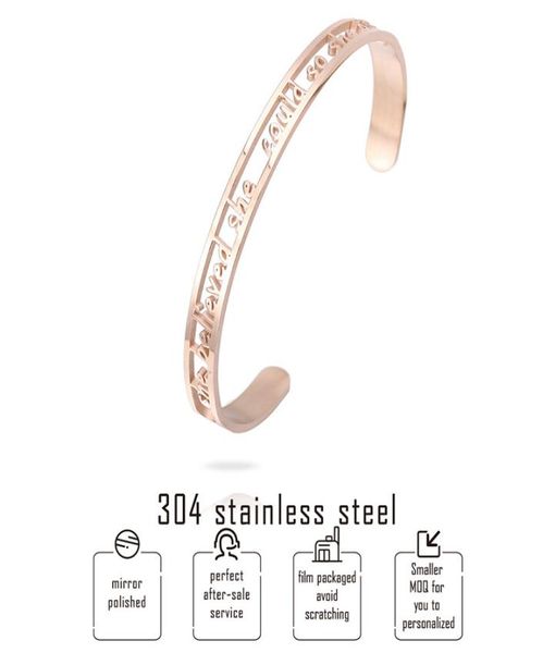 new stainless steel hollow inspirational cuff bangle she believed she could so she did open bracelets for women letter personalize8191182, White
new stainless steel hollow inspirational cuff bangle she believed she could so she did open bracelets for women letter personalize8191182, White