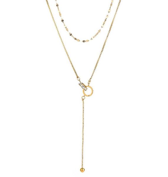 pendant necklaces 2021 double layered necklace female trendy jewelry goldrose gold color roman loop sweater decoration chain part5821083, Silver
pendant necklaces 2021 double layered necklace female trendy jewelry goldrose gold color roman loop sweater decoration chain part5821083, Silver