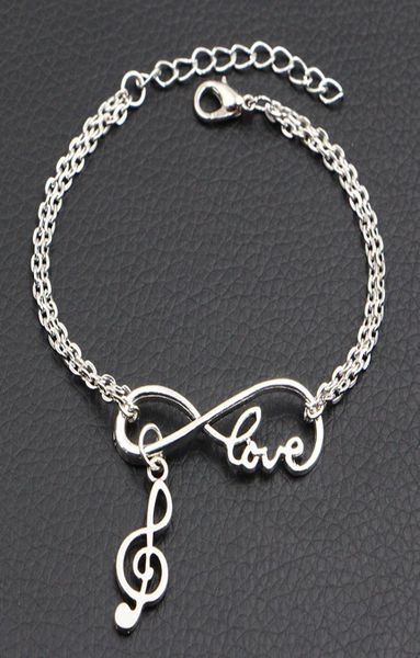 love infinity music note pendant charm bracelets bangles boho fashion handmade silver double link chain bracelets women men jewe1321575, Golden;silver
love infinity music note pendant charm bracelets bangles boho fashion handmade silver double link chain bracelets women men jewe1321575, Golden;silver