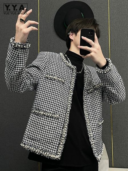 men's jackets men party vintage plaid tweed jacket business casual o neck twill coat beading fashion spring autumn outwear 230717, Black;brown
men's jackets men party vintage plaid tweed jacket business casual o neck twill coat beading fashion spring autumn outwear 230717, Black;brown