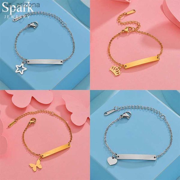 custom engrave name date child bracelet stainless steel heart crown star pendant kid personalized bracelet jewelry birthday gift l230620, Golden;silver
custom engrave name date child bracelet stainless steel heart crown star pendant kid personalized bracelet jewelry birthday gift l230620, Golden;silver
