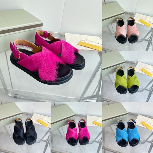 fuzzy wool marn slippers inside genuine leather women's horsehair mink designer classic low cross fussbett sandals thick bottom heighte, Black
fuzzy wool marn slippers inside genuine leather women's horsehair mink designer classic low cross fussbett sandals thick bottom heighte, Black