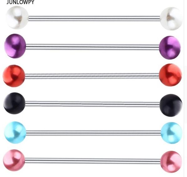pearl acrylic uv ball industrial barbell earring stainless steel ear bar piercing body jewelry 14g for women men3066655, Silver
pearl acrylic uv ball industrial barbell earring stainless steel ear bar piercing body jewelry 14g for women men3066655, Silver