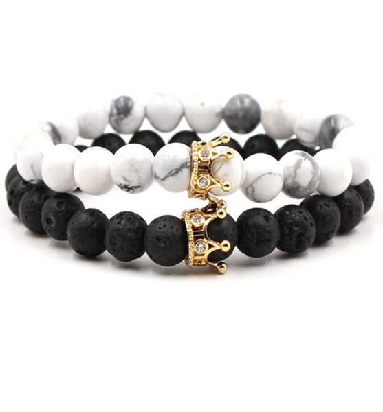 new black white stone beads with gold silver color crown charm bracelet for women men bangles jewelry pulsera drop5923131, Golden;silver
new black white stone beads with gold silver color crown charm bracelet for women men bangles jewelry pulsera drop5923131, Golden;silver
